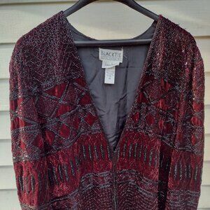 Black Tie Ole Cassini Neiman Marcus Beaded Evening Jacket